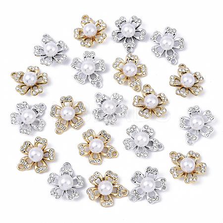 20Pcs 2 Colors Alloy Crystal Rhinestone Pendants FIND-YW0008-20-1