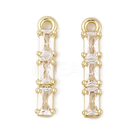 Brass Micro Pave Clear Cubic Zirconia Pendants KK-L212-12G-1