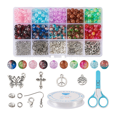 DIY Beaded Dangle Earring Pendant Decoration Making Kit DIY-TA0008-02-1