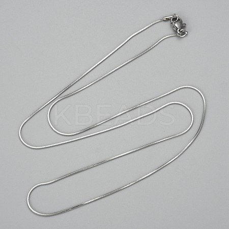 Non-Tarnish 304 Stainless Steel Square Snake Chains Necklaces NJEW-P170-01P-02-1