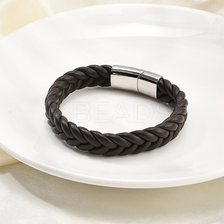 Braided Microfiber Leather Cord Bracelets for Men BJEW-Z081-13P-01-1