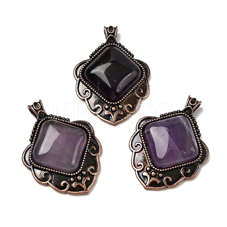 Natural Amethyst Pendants G-A297-03R-18-1