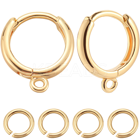 20Pcs Brass Huggie Hoop Earring Findings KK-BBC0014-57-1