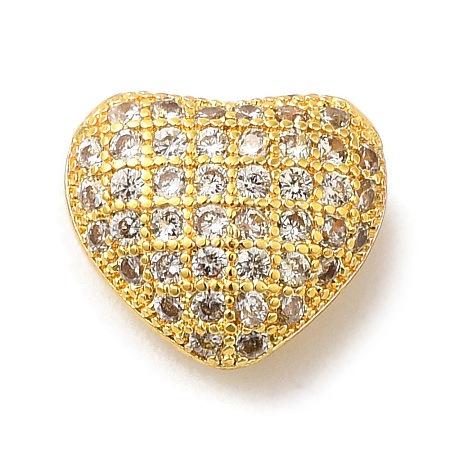 Brass Micro Pave Cubic Zirconia Beads KK-C072-30G-1