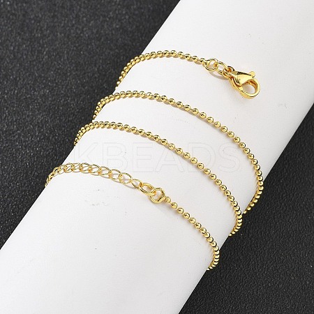 Brass Faceted Ball Chains Necklaces for Women NJEW-D302-21G-1