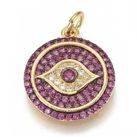 Brass Micro Pave Cubic Zirconia Pendants ZIRC-Q015-037G-1