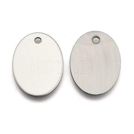 Tarnish Resistant 201 Stainless Steel Oval Stamping Blank Tag Pendants LS-STAS-S031-04-1