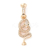 Brass Micro Pave Cubic Zirconia Fold Over Clasps KK-D360-13G-1
