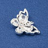 Brass Micro Pave Clear Cubic Zirconia Pendants KK-Z057-07S-2