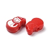 Christmas Decorations Theme Opaque Acrylic Bead with Enamel OACR-Z021-01C-2