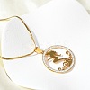 201 Stainless Steel Crystal Rhinestone Ring with Mermaid Pendant Necklaces for Women NJEW-P327-02G-2
