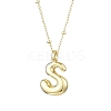 1Pc Initial Letter Brass Pendant Necklaces NJEW-YW0001-24S-1