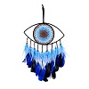 Handmade Evil Eye Woven Net/Web with Feather Wall Hanging Decoration HJEW-K035-07-2