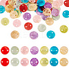 70Pcs 7 Styles Spray Painted Natural Capiz Shell Connector Charms SSHEL-TA0001-21-1