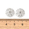 Flower Brass Clear Cubic Zirconia Bead Caps KK-V008-03P-3