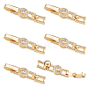 6Pcs Brass Micro Pave Clear Cubic Zirconia Fold Over Clasps KK-DC0004-87-1