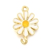Brass Enamel Flower Links Connector Charms LS-KK-C121-04G-01-1