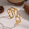 304 Stainless Steel Cuff Bangles for Women LS-BJEW-Z153-01G-1