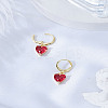 1 Pair Brass Heart Dangle Leverback Earrings EJEW-LP0007-015-3