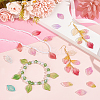 140Pcs 14 Color Autumn Theme Two Tone Spray Painted Glass Pendants GLAA-GA0001-84-4