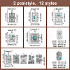 24Pcs 12 Styles Synthetic Turquoise Pendants PALLOY-PH0002-20-2