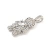 Rack Plating Brass Clear Cubic Zirconia Pendants KK-P277-38P-01-2