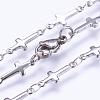 Non-Tarnish 304 Stainless Steel Chain Necklaces STAS-P164-01P-2
