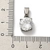 304 Stainless Steel with Clear Cubic Zirconia Charms STAS-G348-06P-3
