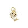 Brass Micro Pave Cubic Zirconia Charms ZIRC-I356-15G-03-1