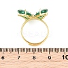 Brass Micro Pave Cubic Zirconia Finger Rings GL-CBA65A8-01G-13-5
