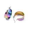 Ion Plating(IP) 304 Stainless Steel Thick Hoop Earrings for Women EJEW-P198-04MC-2
