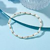 Natural Shell Twist Oval Beaded Stretch Bracelets for Women BJEW-JB10059-2