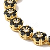 Rack Plating Brass Pave Cubic Zirconia Flower Link Necklaces for Women NJEW-B108-01G-04-2