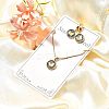 304 Stainless Steel Enamel Pendant Necklaces & Hoop Earring Set for Women SJEW-C007-03G-01-1