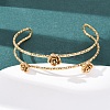 304 Stainless Steel Cuff Bangles for Women BJEW-P377-03G-2