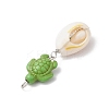 7Pcs 7 Styles Natural Cowrie Shell & Starfish Turtle Dyed Synthetic Turquoise Pendants PALLOY-JF03935-02-5