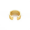 Brass Micro Pave Cubic Zirconia Cuff Rings for Women RJEW-T016-37G-02-2