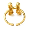 Initials Brass Open Cuff Ring for Women RJEW-N046-02H-G-3