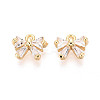 Brass Pave Clear Cubic Zirconia Pendants KK-T077-46G-1