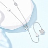 304 Stainless Steel Crystal Rhinestone Flower Y Necklaces NJEW-R026-18P-1