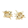 Brass Micro Pave Clear and Green Cubic Zirconia Ladybird Links KK-L256-33G-2