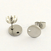 Non-Tarnish 304 Stainless Steel Stud Earring Findings LS-STAS-R063-35-10mm-1