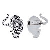 201 Stainless Steel Tiger Lapel Pin JEWB-N007-119P-1