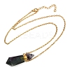 1Pc Natural Fluorite Faceted Hexagonal Prism Perfume Bottle Pendant Necklaces NJEW-FH0001-24-1