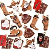 18Pcs 9 Styles Western Cowboy Hat Boots Money Bag Skull Alloy Enamel Pendants FIND-FS0003-91-3