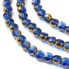 Half Plated Electroplate Transparent Glass Beads Strands EGLA-E060-02A-HP08-3
