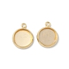 Flat Round Brass Pendant Cabochon Settings KK-K414-14C-G-1