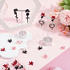 30Pcs 3 Colors Spray Printed Alloy Bowknot Clip-on Earrings EJEW-SP0001-11-3