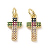 Brass Micro Pave Cubic Zirconia Pendants KK-E068-VF124-2