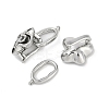 Brass Micro Pave Clear Cubic Zirconia Fold Over Clasps KK-U043-18P-2